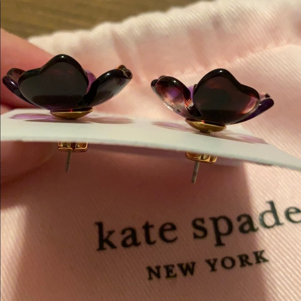 NWT! Kate Spade “Petal Pushers” earrings. Purple - Picture 10 of 10